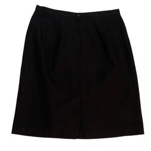 Vintage Isaac Hazan Front Slit Straight Pencil Black Skirt Zip Button Closure M